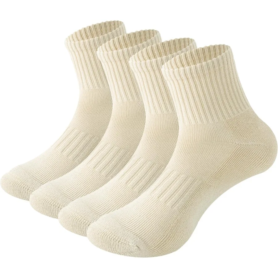

MAGIARTE Womens Athletic Cotton Mini Crew Socks Thick Cushioned Running Hiking Multi Sports Socks for Women 4 Pairs Ideal for O