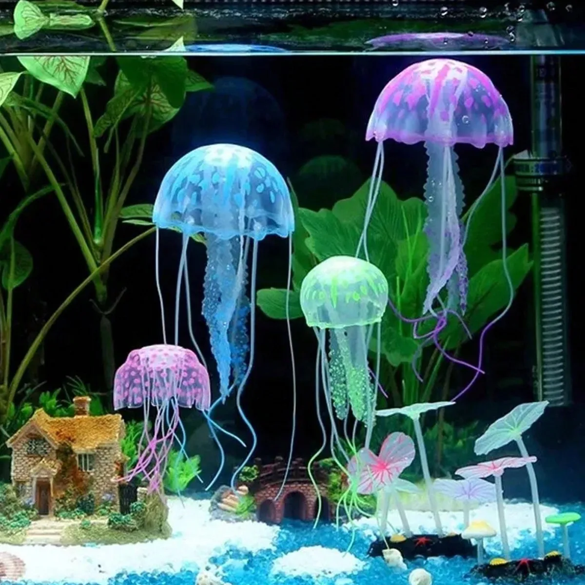 Decorative Artificial Jellyfish for Aquariums in Stunning Colors Soft and Flexible Tentacles Add a Magical Touch to Fish Tank image 2