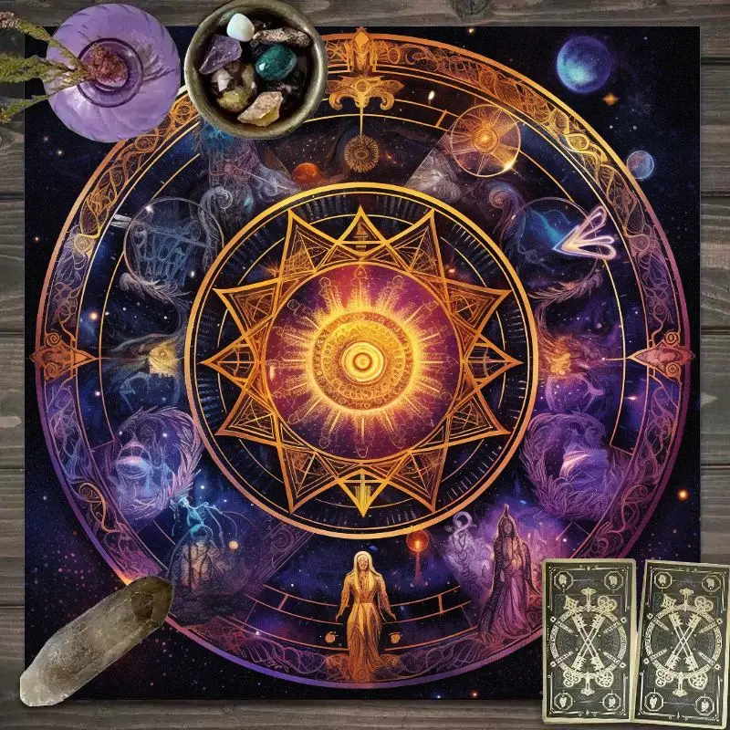 Mysterious Star Moon Butterfly Tablecloth Tarot Card Cloth Game Special Table Mat Desk Dust Proof Home Decoration