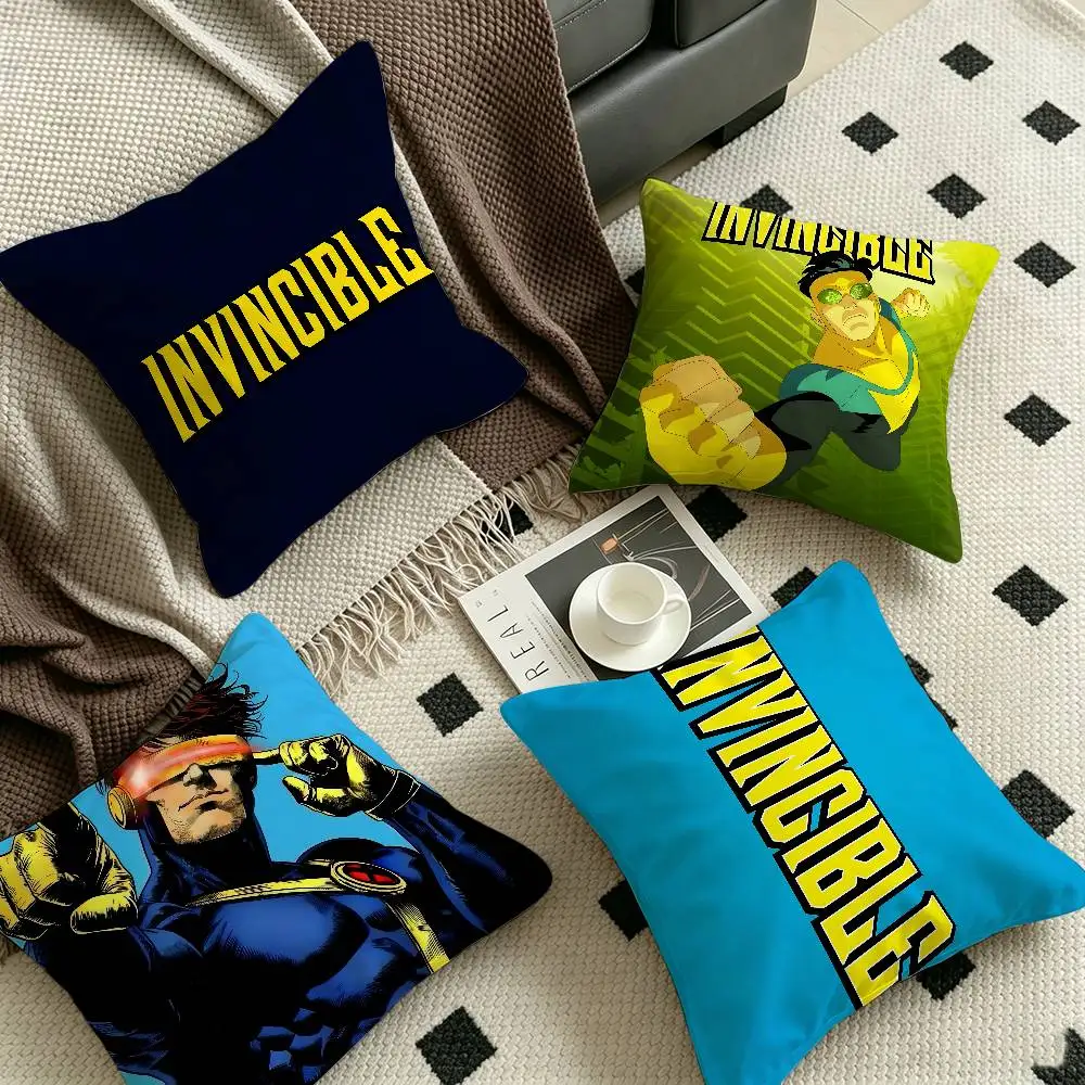 Anime I-Invincible Cartoon Office Cushion Pillowcase Car Cushion Cover45X45CM Lumbar Pillowcase Sofa Pillowcover