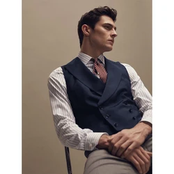 Colete de trespassado masculino, vestido de cavalheiro, elegante colete de lapela, smoking, casamento, jantar roupa masculina