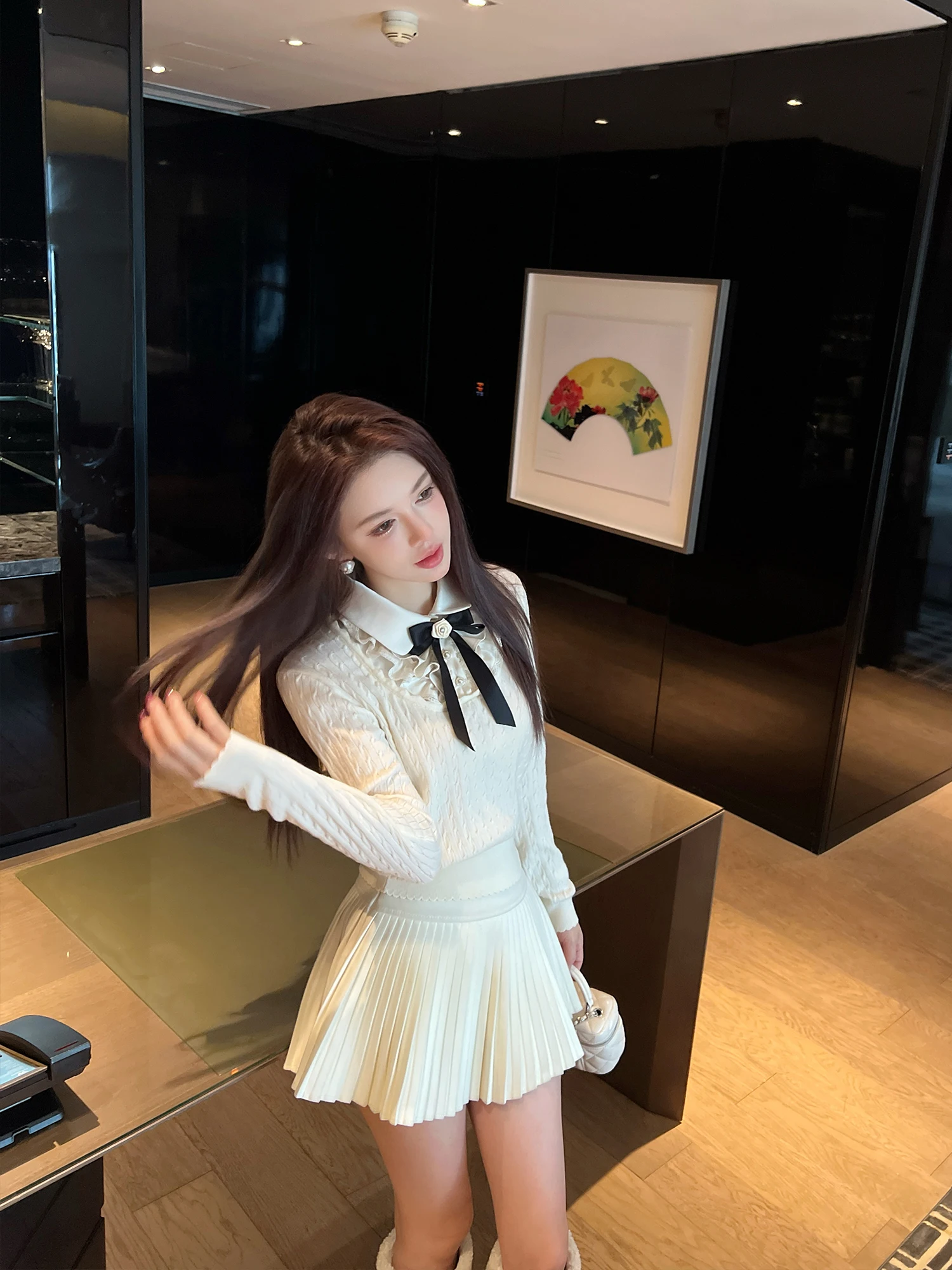 

Модный корейский свитер с воротником-стойкой и узлом, универсальный облегающий топ для женщин от LADIESFIRST L2939