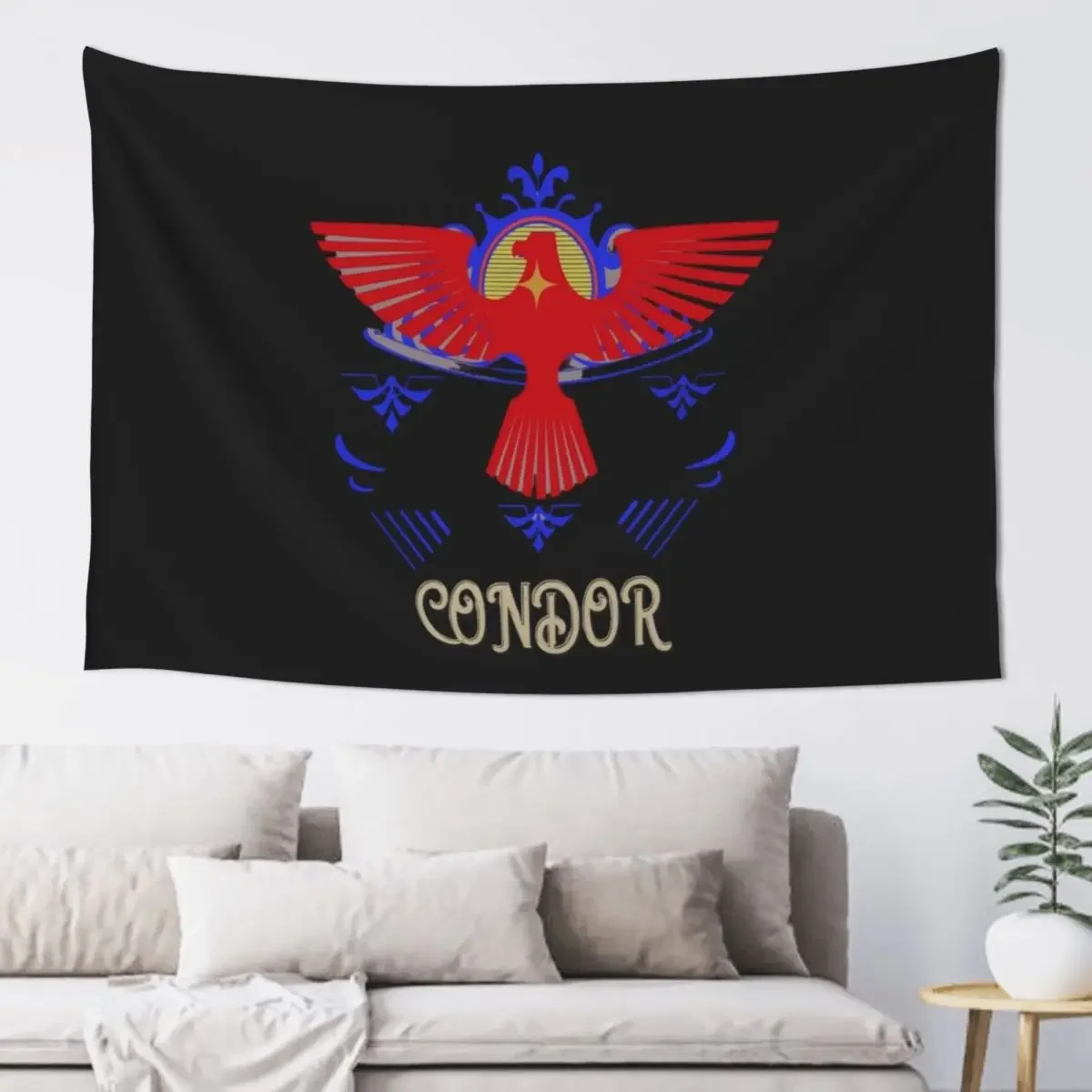 Serenity in Soaring: A Striking Condor Illustration Tapestry Bedrooms Decor Luxury Living Room Decoration Tapestry