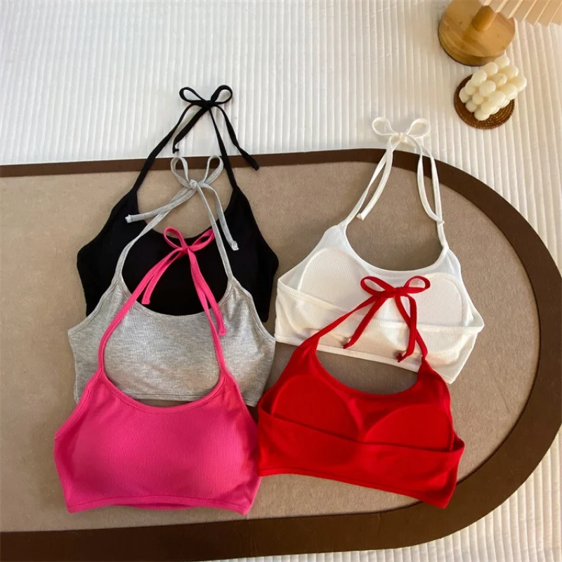 Underwear Halter Beauty Back Vest One-Piece Chest Pad Wrapped Chest Exposed Navel Short Tube Top