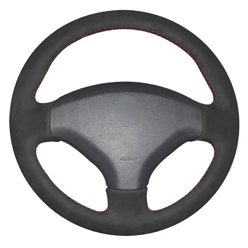 

Hand Sewn Non-slip Custom Suede Hand-Stitched Steering Wheel Cover For Peugeot 308 2007-2013 3008 / 408 Interior Accessories