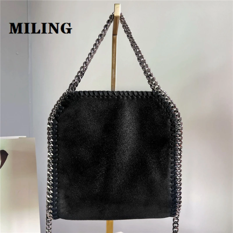 Women Nylon Small Tote Bag Soft Handbag Elegant Design Commuter Bag Chain Shoulder Strap Mini Bag Square Purse Messenger Bag