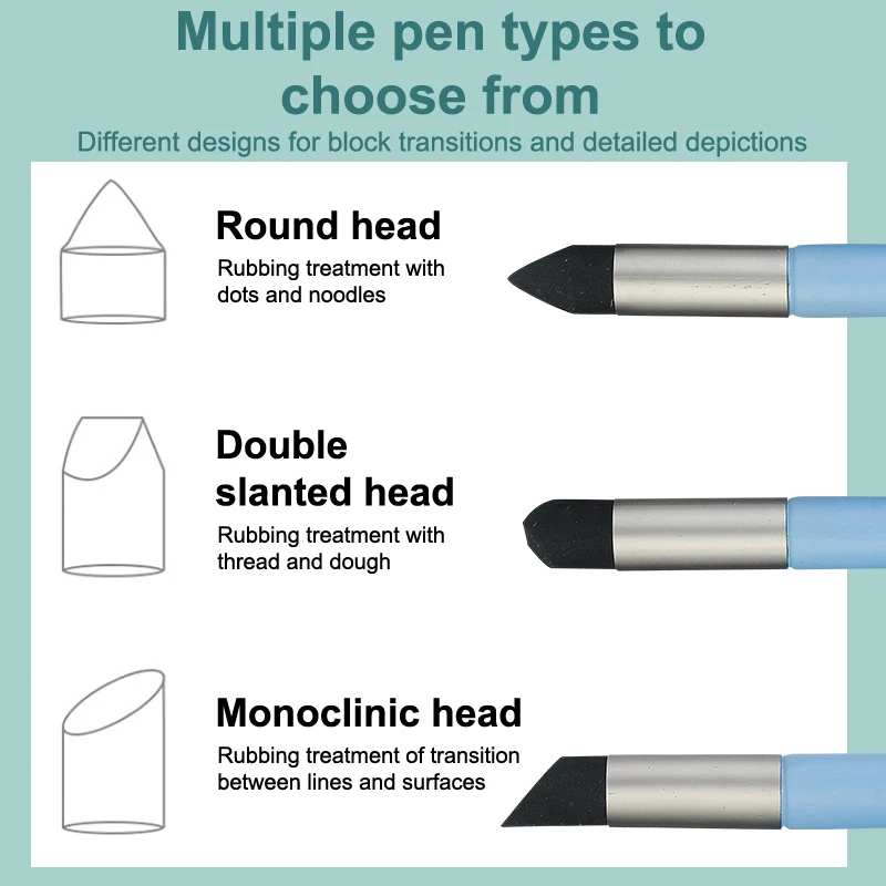 1/3Pcs Color Shaper Painting Tool Color Shaper Tool For Oil Painting Paint Brush Inclined Tip Round Tip Pastel Tools