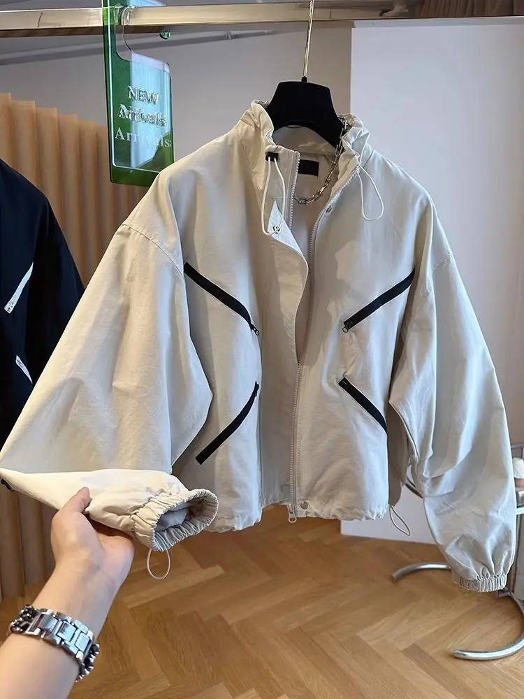 Korean Fashion Bomber Jacket Women Loose Windbreaker Women Hooded Spring Jackets Outerwears Vintage Women Clothing