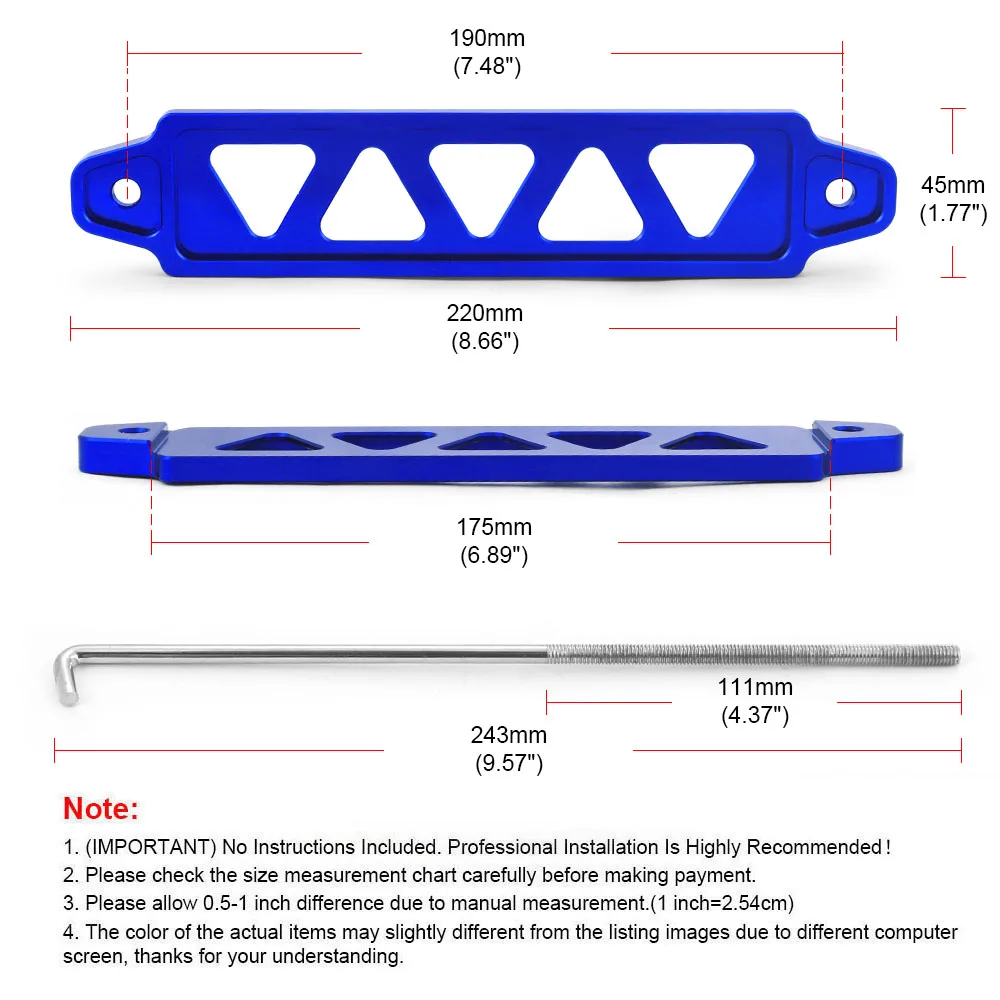 

190 мм алюминиевый автомобильный аккумулятор, кронштейн для крепления кронштейна для Honda Civic EK EG, держатель кронштейна для крепления аккумулятора