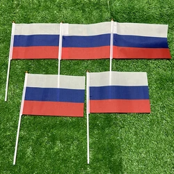 SKY FLAG 10/20/50/100PCS Russia Hand Held Flags 14X21cm Small Stick Russian Flag  For Decoration Celebration Parade Sport