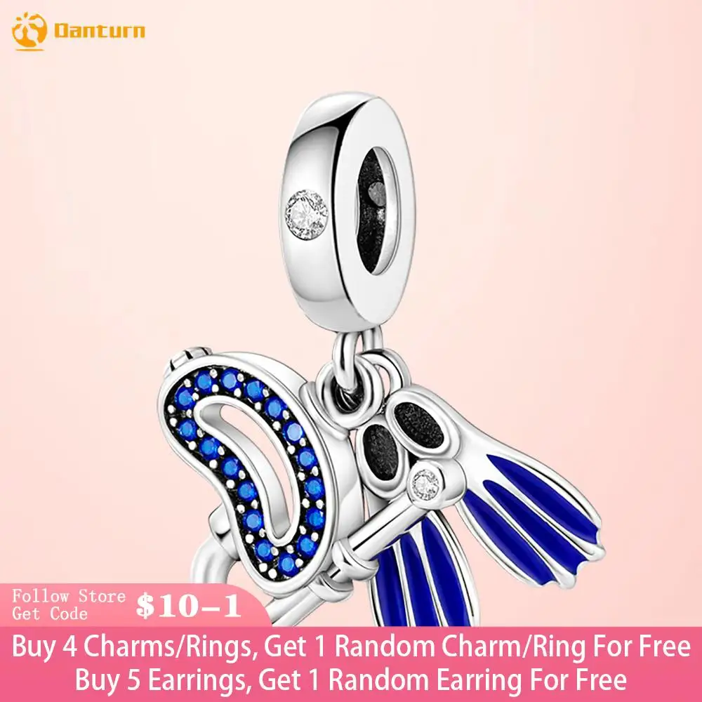 

Danturn 925 Sterling Silver Beads norkeling equipment Dangle Charm fit Snake Chain Bracelets Fashion Women Jewelry