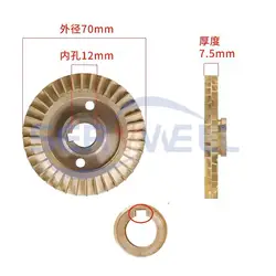 Water Pump Spare Part Solt Hole Double Side Brass Impeller Wheel 70mm Dia