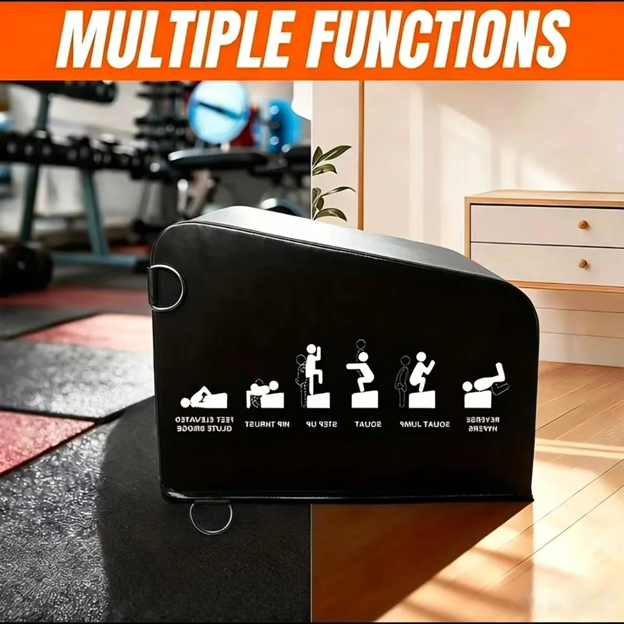 Trapezoidal Hip Thrust Box Portable Soft Foam Box For Hip Bridge Lower Body Strength Exercise