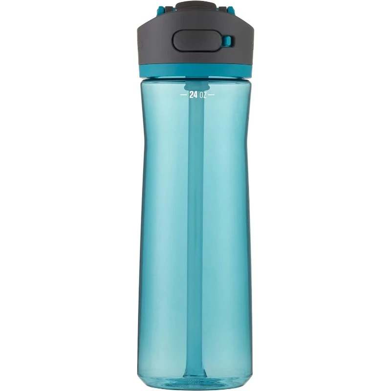 2.0 Leak-Proof, Dishwasher Safe Water Bottle with Lid Lock & Angled Straw, Interchangeable Lid, 24oz - Juniper