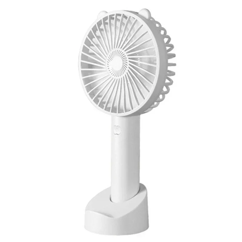 Mini Handheld Portable Fan USB Rechargeable Battery Cooling Desktop with Separate Base Phone Bracket 3 Modes for Travel Outdoor