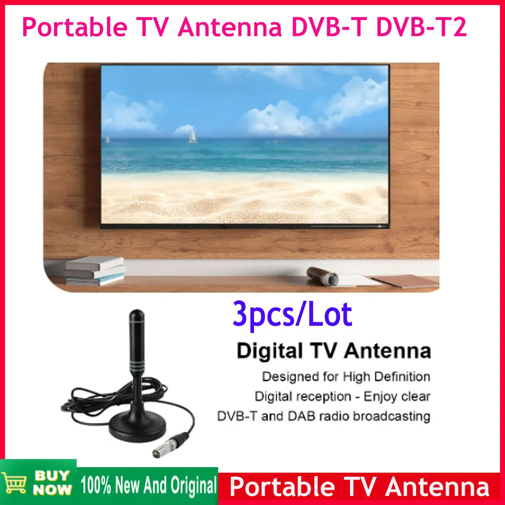 DVB-T and DVB-T2 portable tv antenna indoor tv antenna for DVB-T DVB-T2 digital tv receiver box