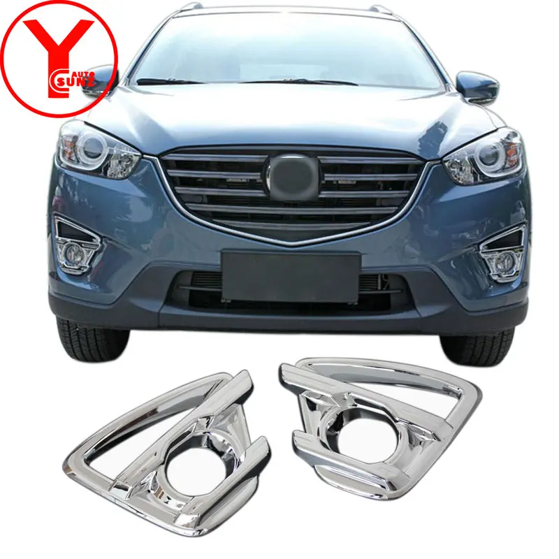 For Mazda CX5 CX-5 2013 2014 2015 2016 ABS Fog Lamp Cover Car Front Fog Light Hood Cover Trim Eyebrow Eye Wind Knife