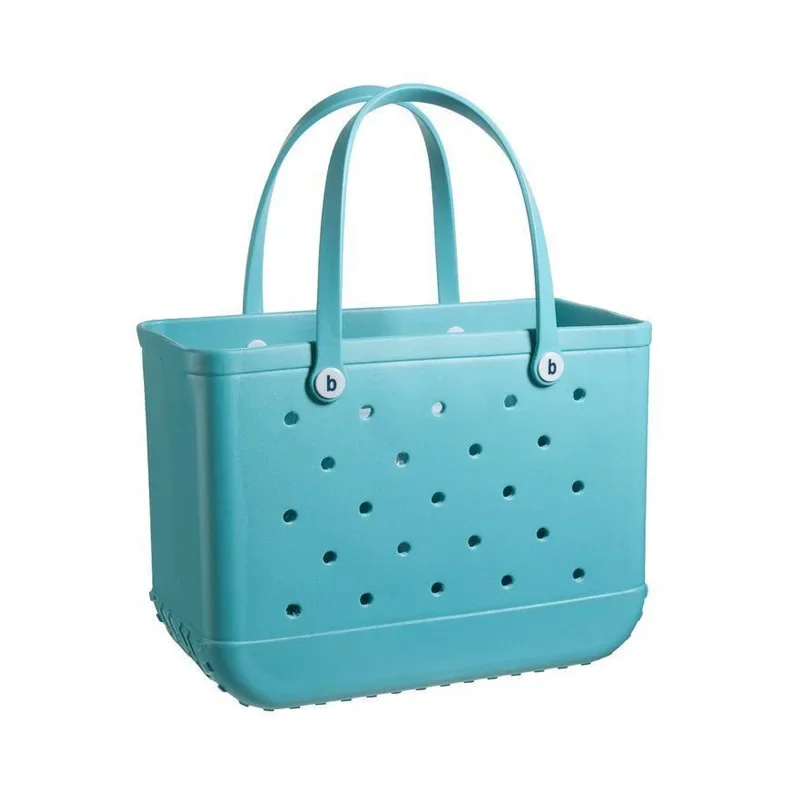 Imagem -04 - Pvc Beach Bolsa para Piquenique Bolsa de Compras Armazenamento Cave Basket Open Pocket Organizer Camping Acessórios Moda 38x13x32cm