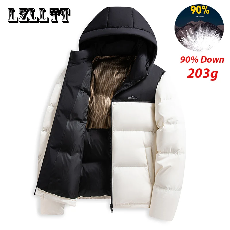 

Winter Men Warm Duck Down Jacket Mens Windproof Detachable Hat Down Jacket Mens Lightweight Coat Casual High Quality Jacket Male