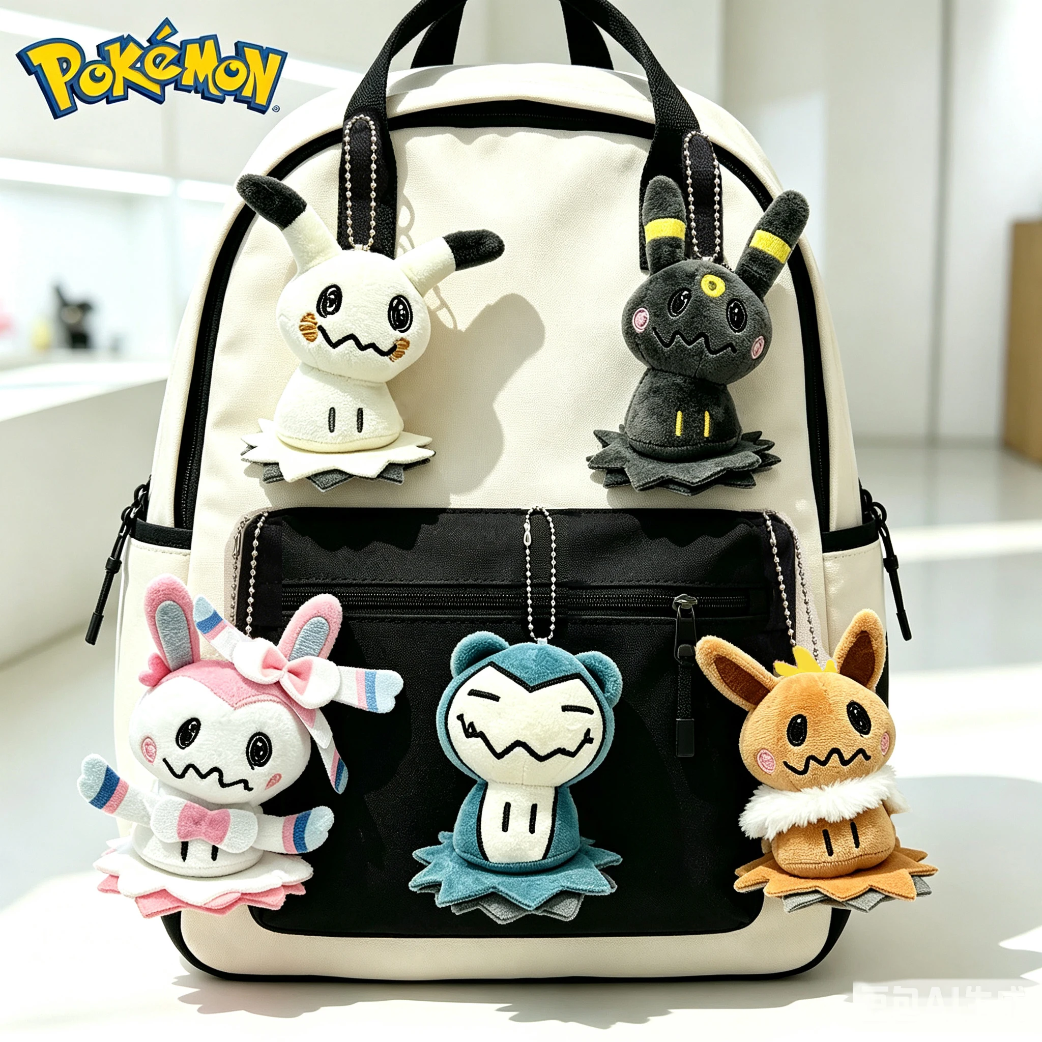 Chaveiro de Pelúcia Mimikyu Eevee, Boneco Snorlax Eeveelution, Pingente de Anime para Fãs, Colecionável, Presente e Decoração Sylveon