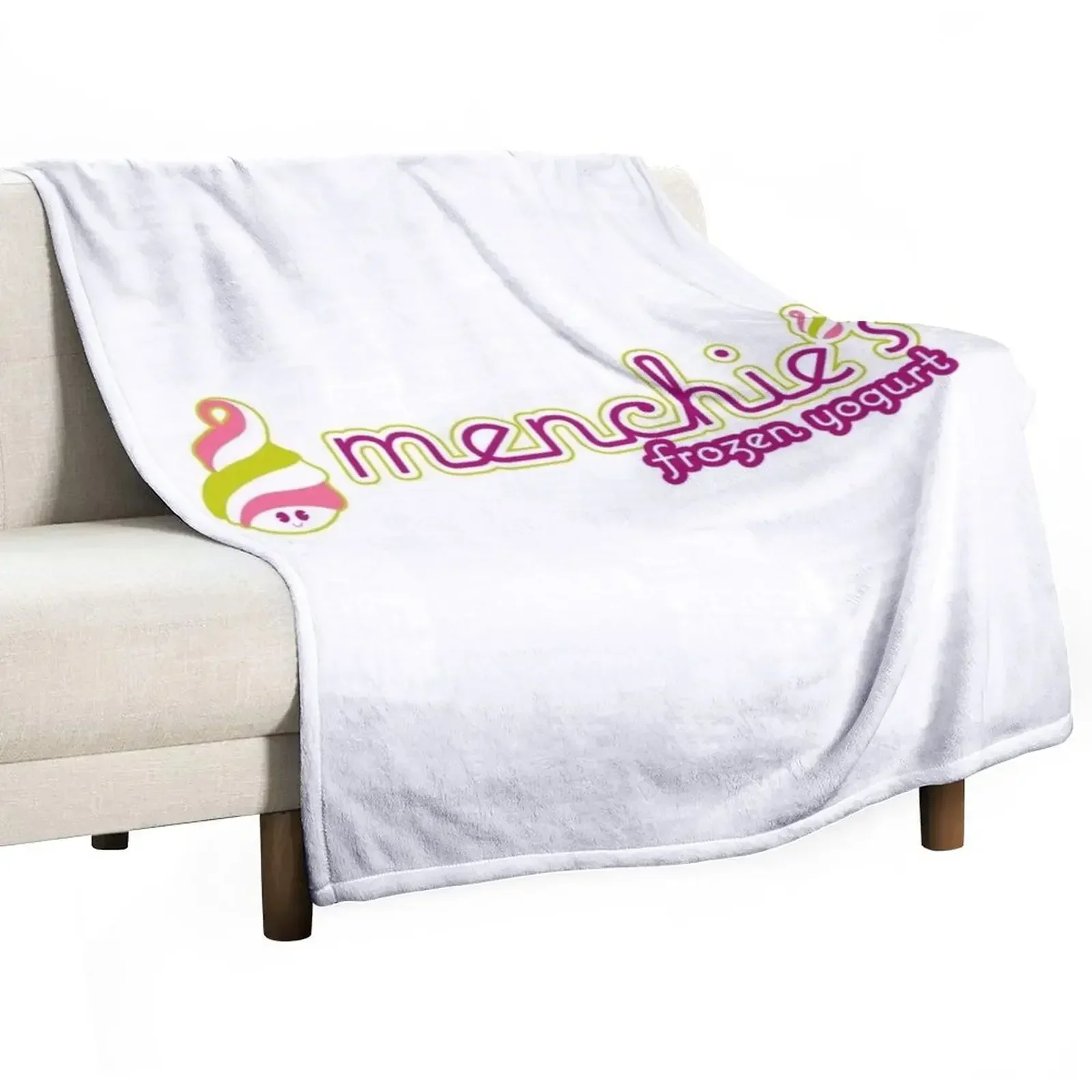 design menchie's frozen yogurt restaurant logo Throw Blanket Plaid Soft Plaid sofa bed Blankets