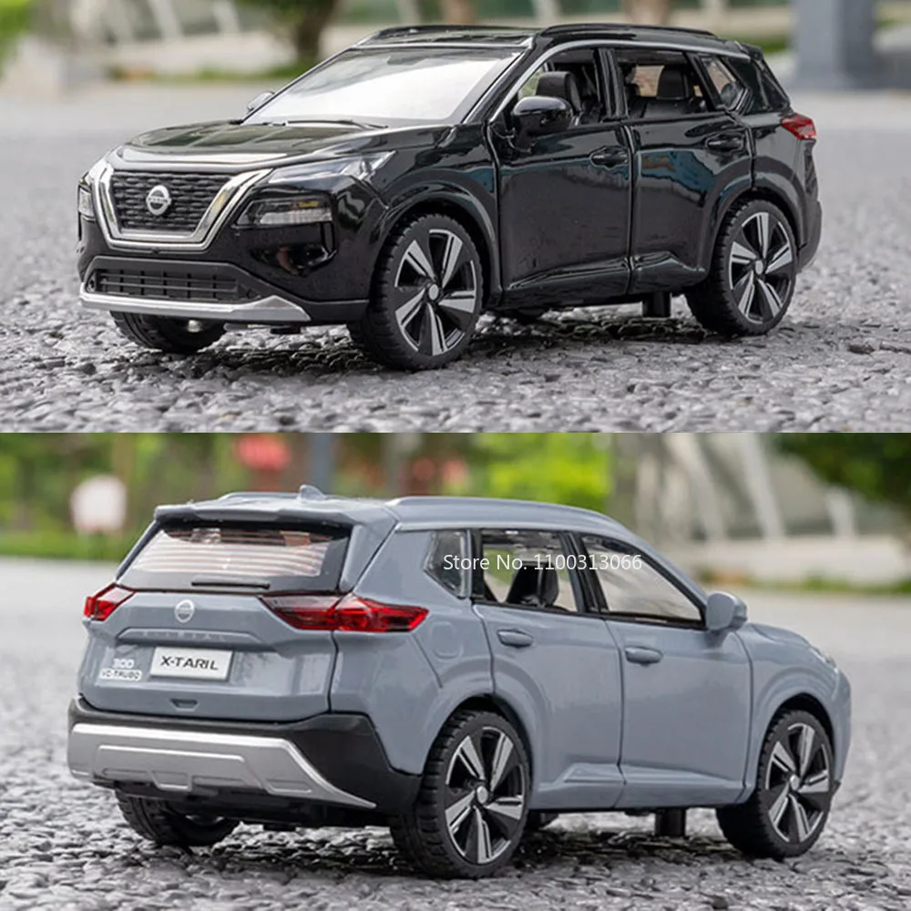 1:32 aleación Diecast Nissan X-TRAIL juguetes coches modelos neumáticos de goma vehículos tirar hacia atrás luz música coche en miniatura niños pequeños regalos