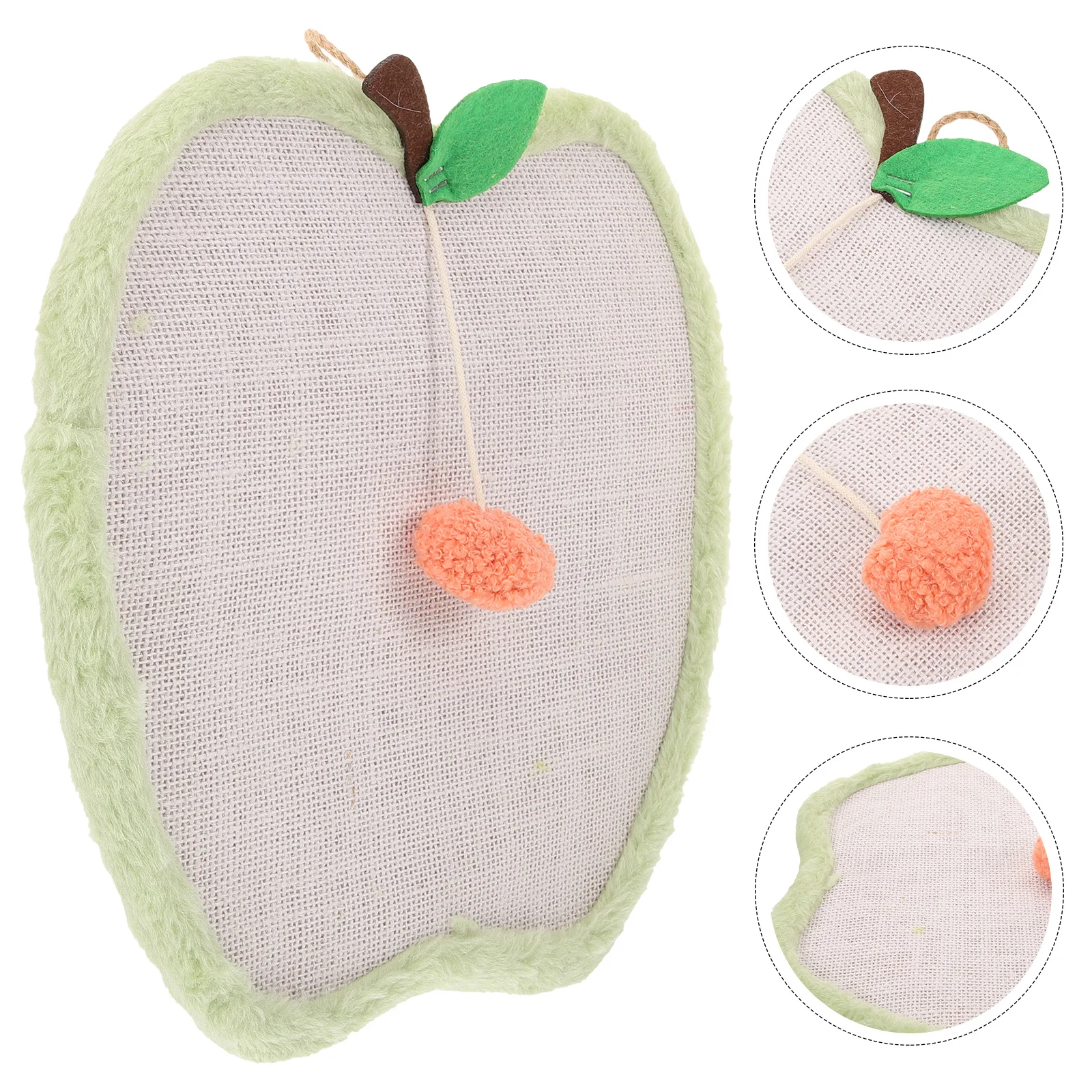 

Sisal Cat Scratch Pad Apple Shaped Hanging Board Durable Wear-Resistant Indoor Kitten Scratcher Protect Furniture Claw Grinding