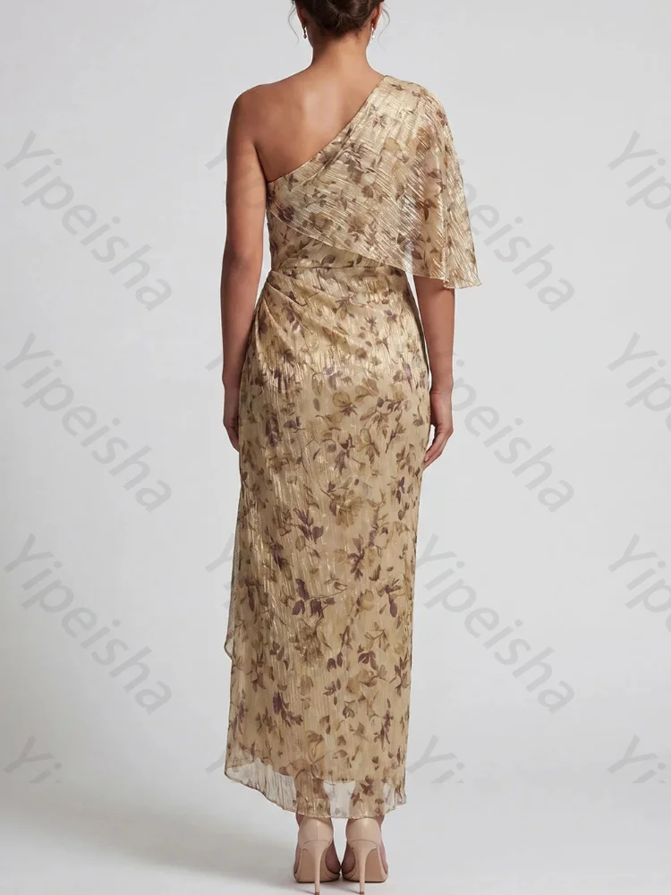 Customized One-shoulder Ruched Mother of The Bride Dresses Sexy Backless Evening Dress Exquisite High Quality Prom Party Gowns