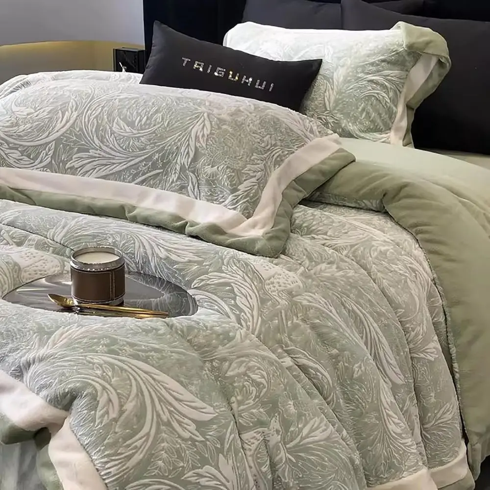 

Sot Velvet Duvet Cover Set,Cotton Duvet Cover,4-Piece Queen-Size Bedding Set,Branch , Zip Closure,Breathable Design(Queen(78.7 *
