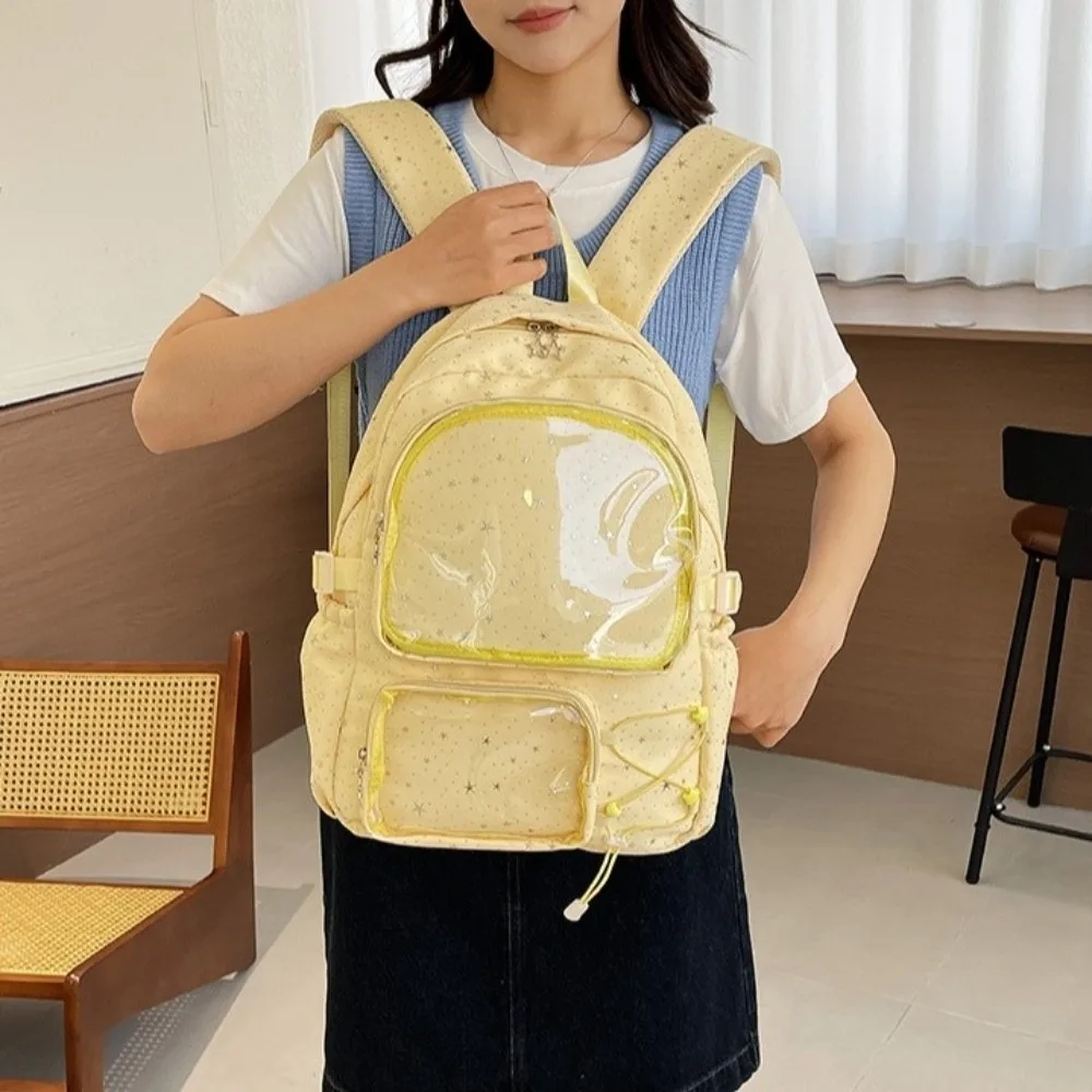 甘いオックスフォード布スターバックパック-y2k-プリント学生スクールバッグ-jk-原宿透明-itabag-ギフト