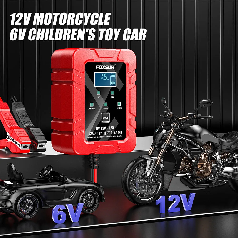 Battery Pulse Repair Charger For Car Motorcycle Toy 30W Lead-acid Batter Charger Lithium iron battery Universal 6V 12V 1.5A