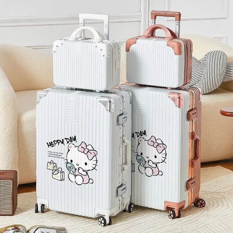 Sanrio Genuine Trolley Suitcase Suitcase Hello Kitty Cartoon New Cute Password Lock Universal Wheel Large Capacity Boarding Case