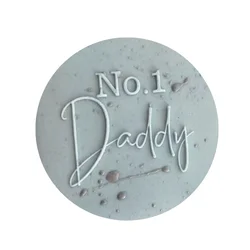 Cake Tool 3inch NO.1 Dad Outboss Acrylic Board Happy Father's Day Birthday Emboss Fondant Cookie Stamp Mould tools