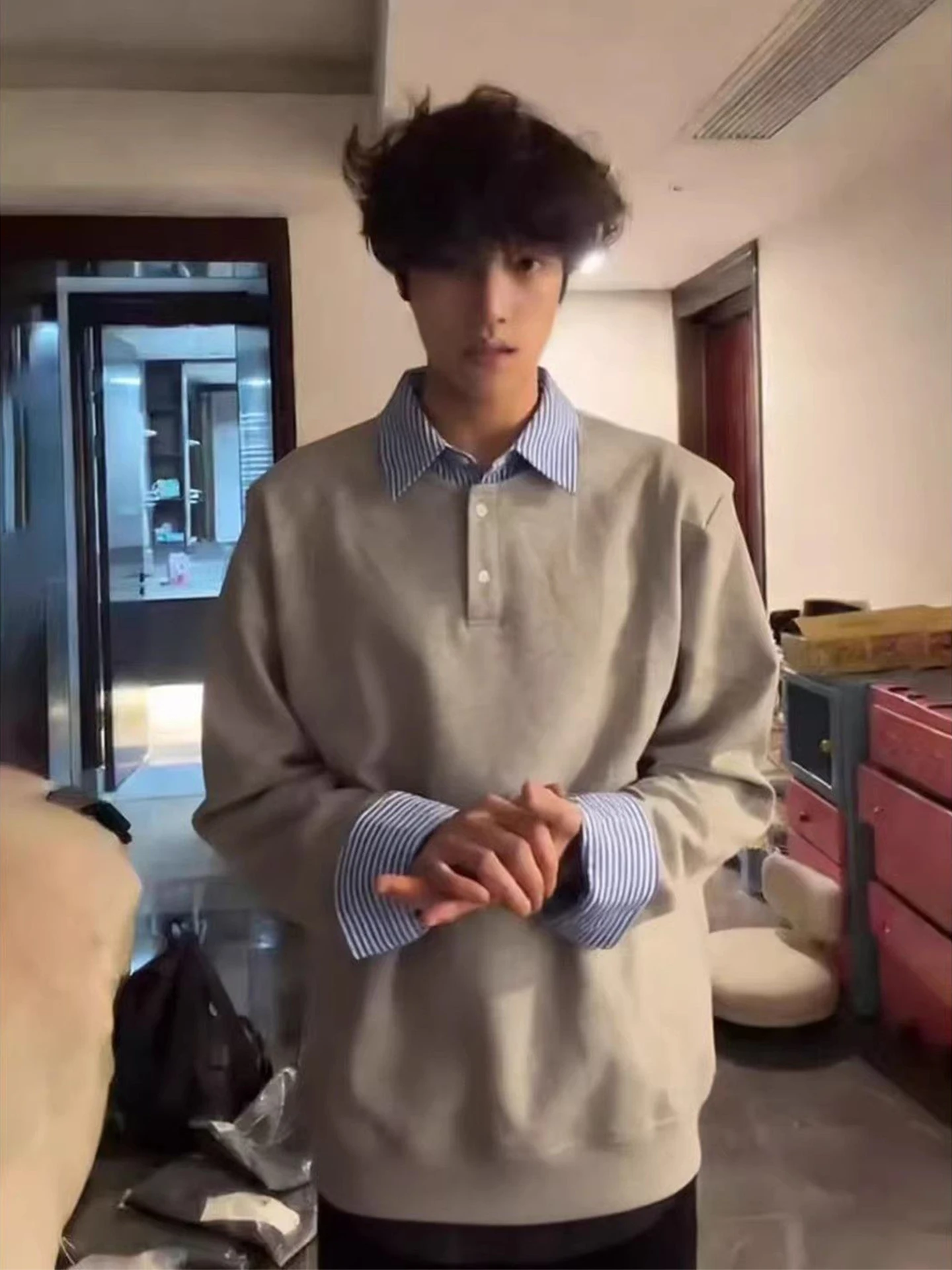 

Casual Sle Men's Long Sve Hoodie with irt Collar Spring Autumn Faionable Youthful Look Fake Two-Piece Design Comfort...