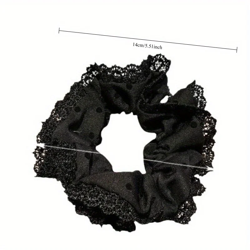 Elegant Lace Hair Tie Scrunchie with Decorative Edging Simple Sweet Design Versatile Ponytail Holder for Women Girls Accessories