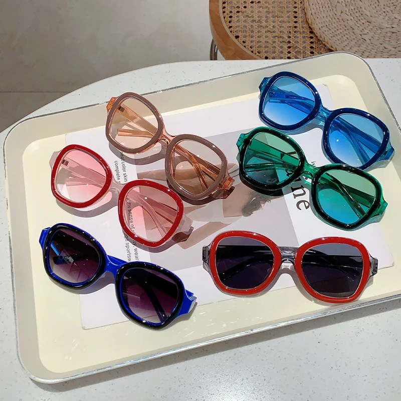 KAMMPT Y2k Pilot Sunglasses 2024 New in Women Stylish Multicolor Gradient Beach Shades Trendy Brand Designer Green Sun Glasses