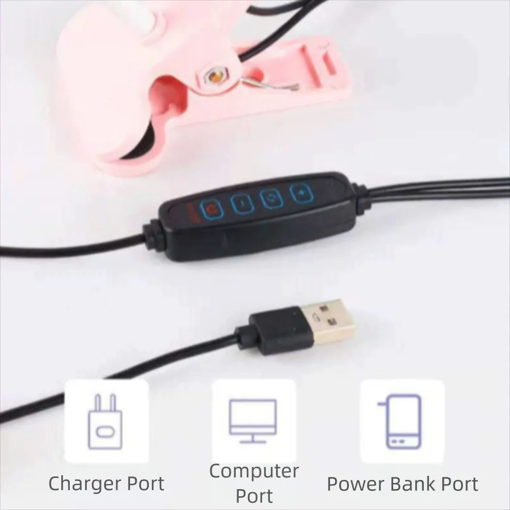 

Настольная светодиодная лампа с двумя головками, USB-лампа-прищепка, лампа для общежития, УФ-лампа для отверждения, гибкая ночная лампа, лампа для ремонта мобильных телефонов