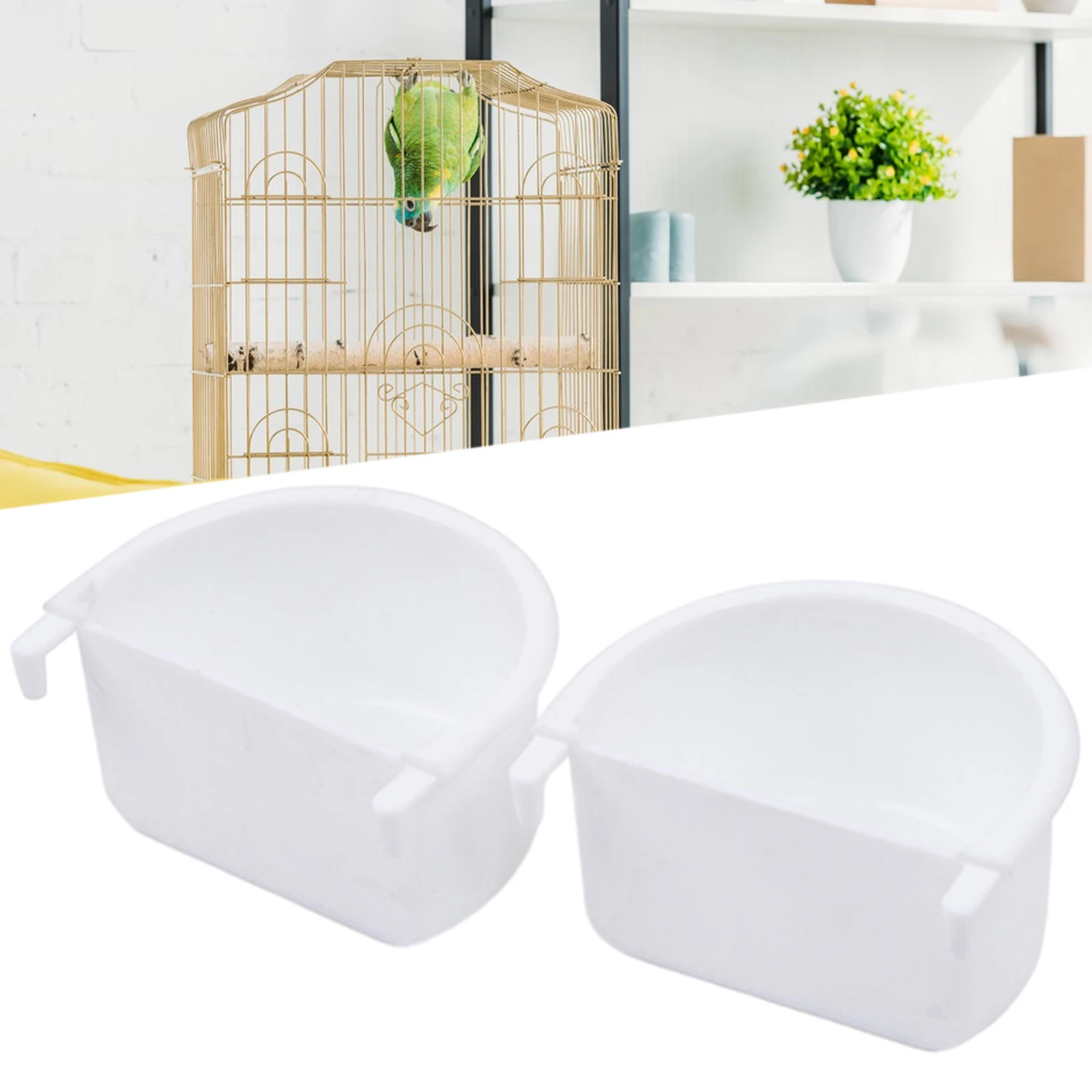 2/12pcs Bird Food Feeding Dish Cups Parrot Bird Cage hanging Feeder Bowl for Small Animals Budgie Parrot Parakeets Lovebirds