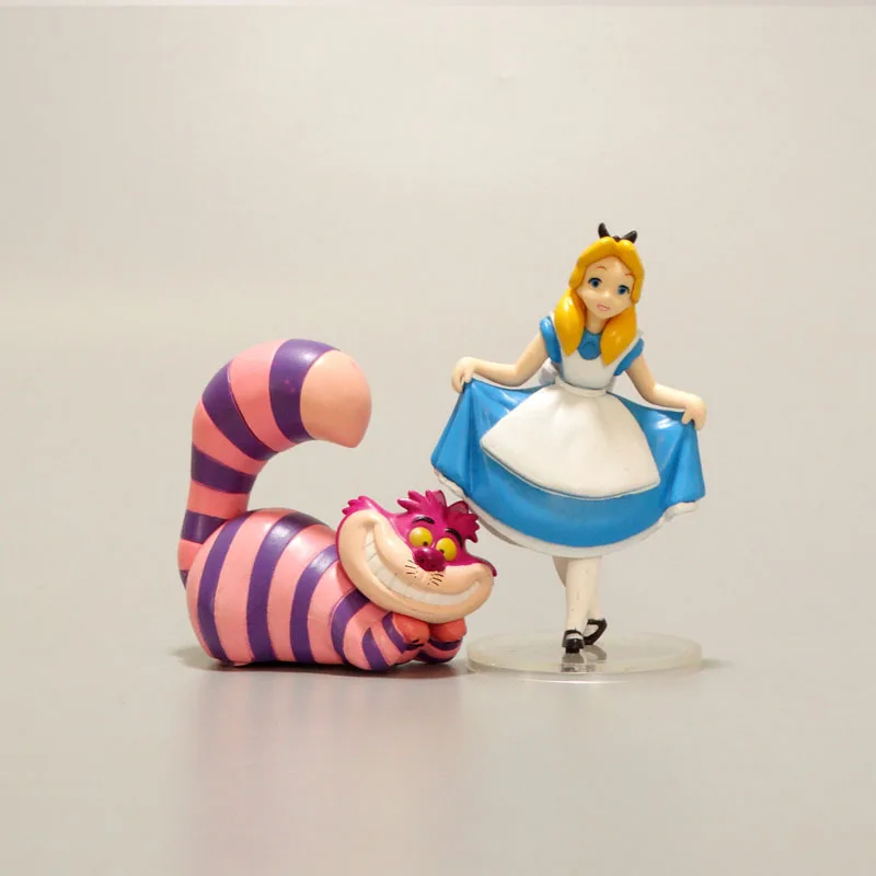 5-6cm 3pcs/Lot Disney Alice\'s Adventures in Wonderland Cheshire Alice Figure Model Toys Doll Gift For Children
