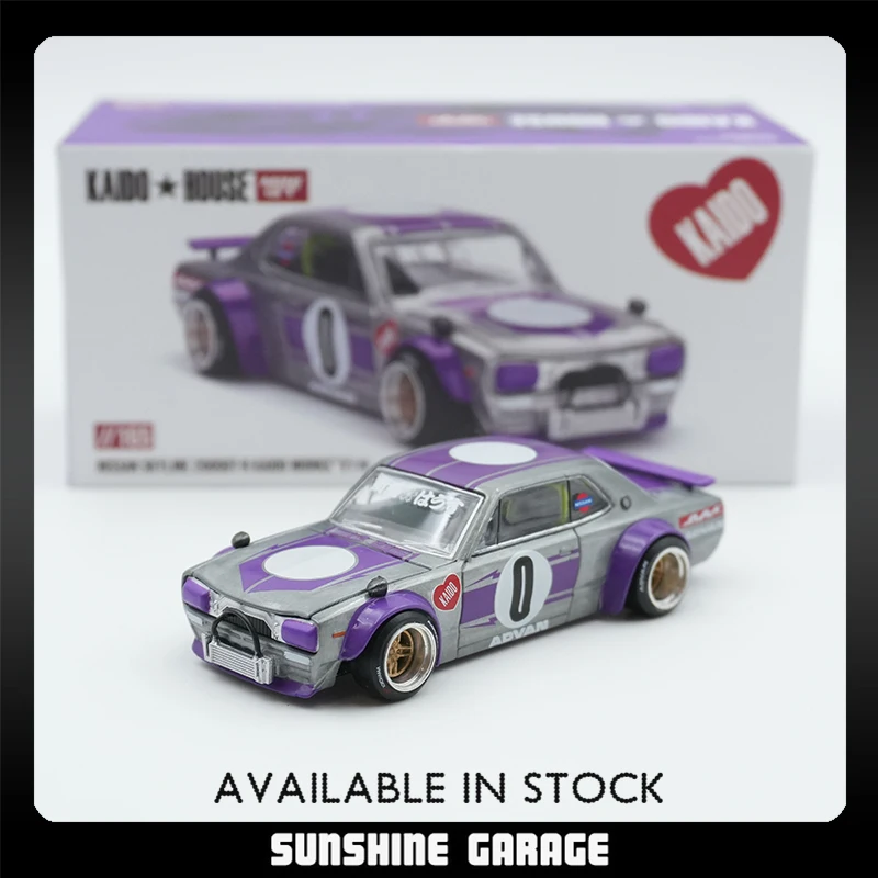 

MINIGT KHMG 165 CHASE 1:64 Skyline GTR KPGC10 Открываемый капот Литая под давлением модель автомобиля Kaido House