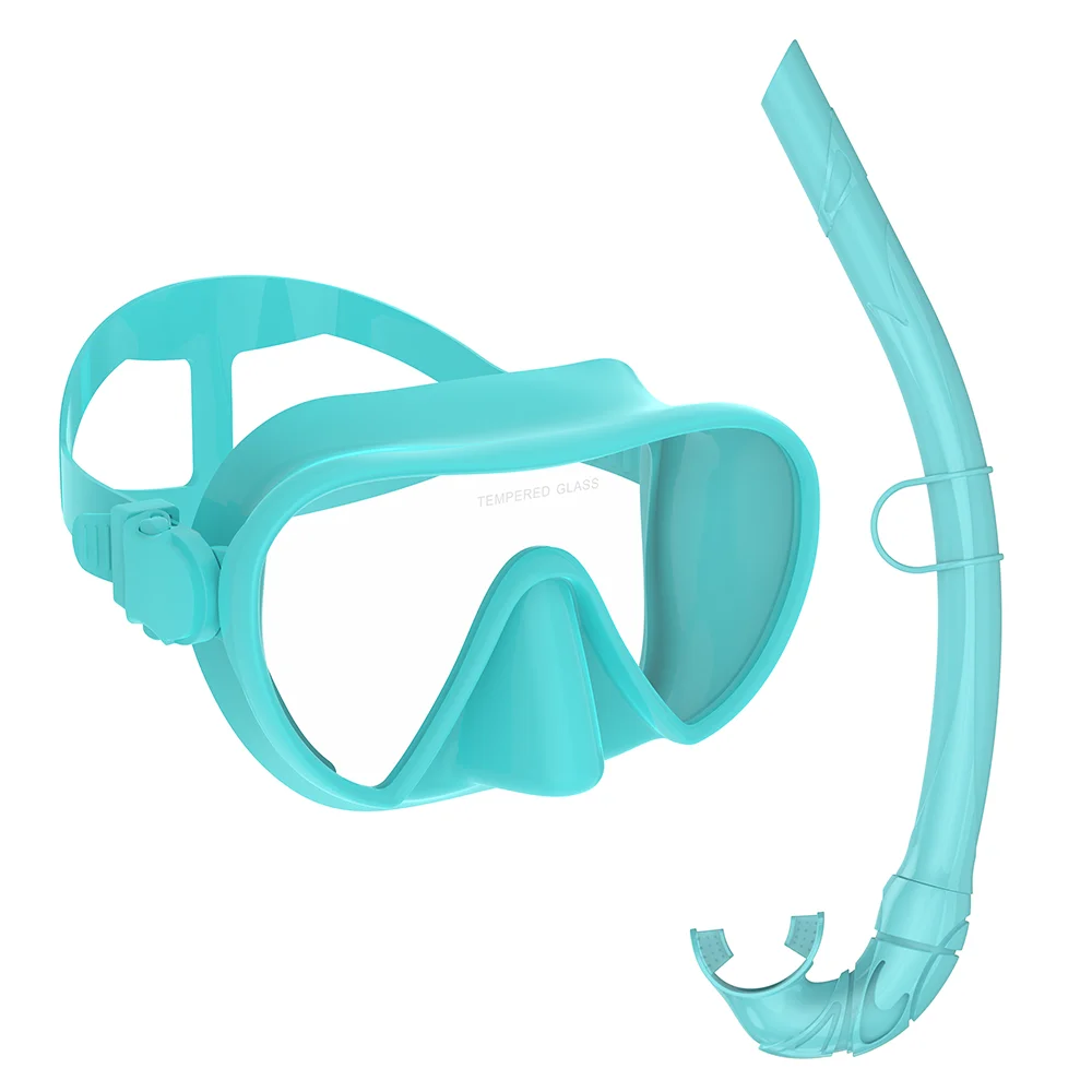Rahmenlose Tauchmaske, Nass-Schnorchel-Set, geringe Innenvolumen, reines weiches Silikon, für Erwachsene, Schwimmtraining, Tauchbrille, verstellbar – Detail 9