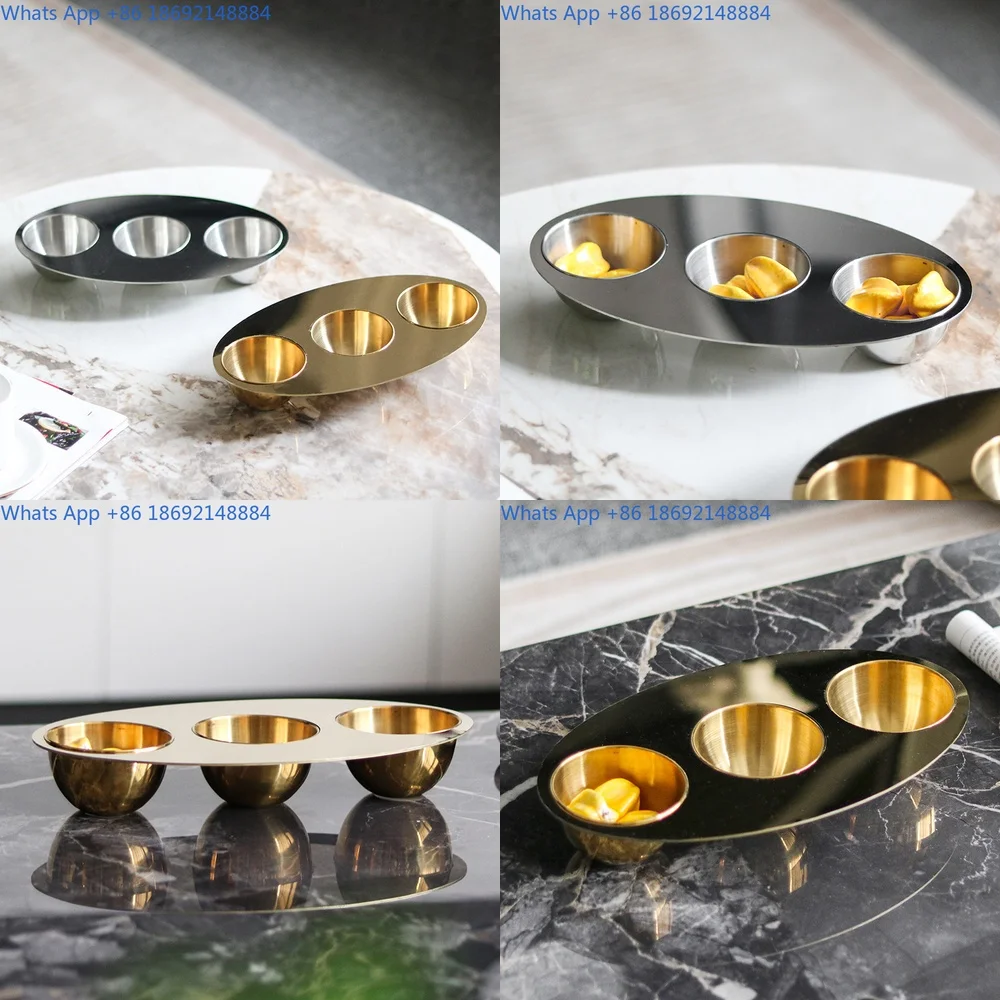 Luxury Metal Small Three Tier Fruit Tray Decorative Snack Bowl for Hotel Display Table