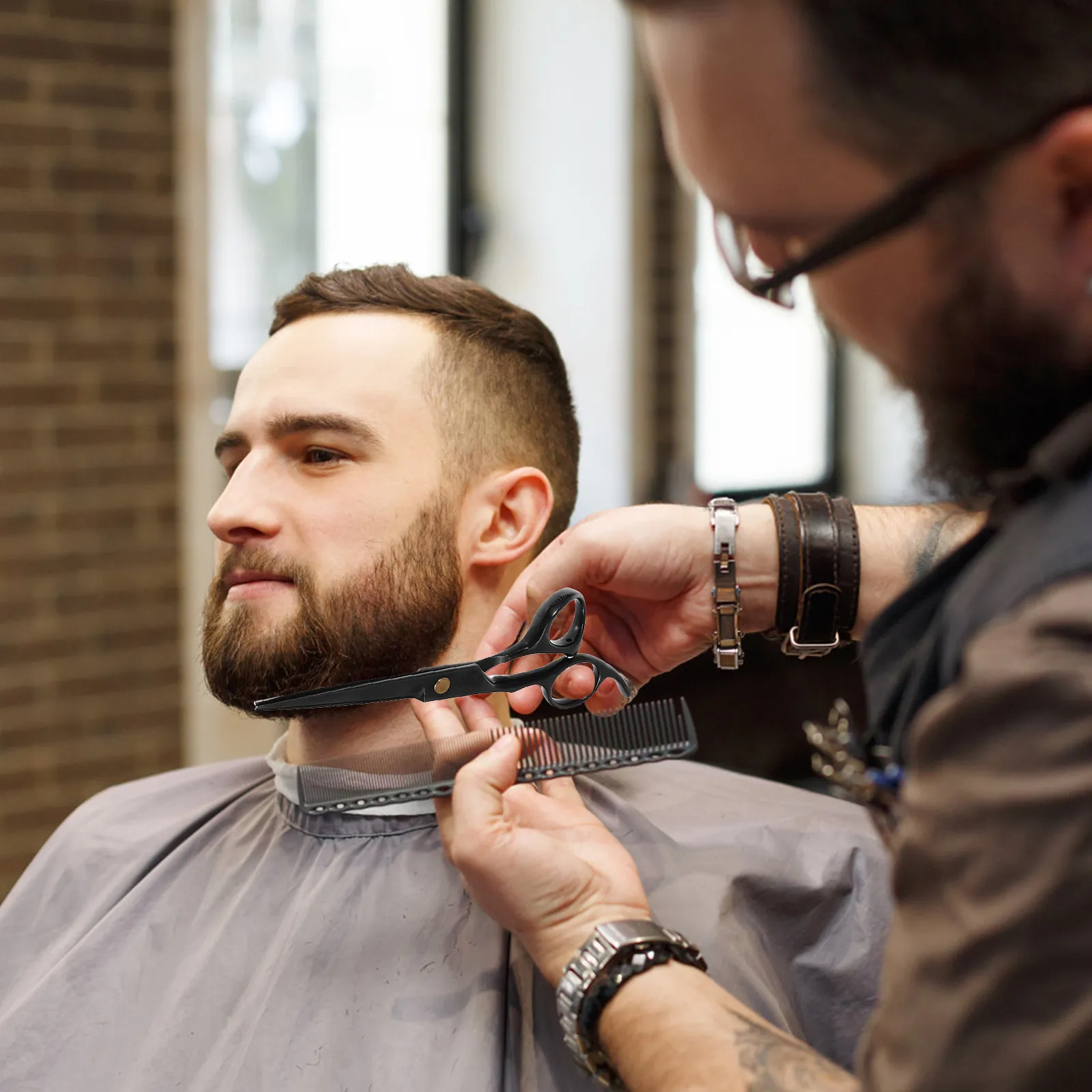 

Набор профессиональных парикмахерских ножниц из нержавеющей стали, эргономичные инструменты для стрижки волос, для салона, дома и самостоятельного использования