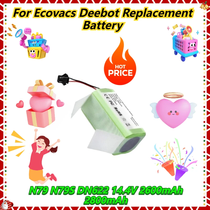 

14,4 В 2600 мАч 2800 мАч для Ecovacs Deebot N79 N79S DN622 Сменный аккумулятор