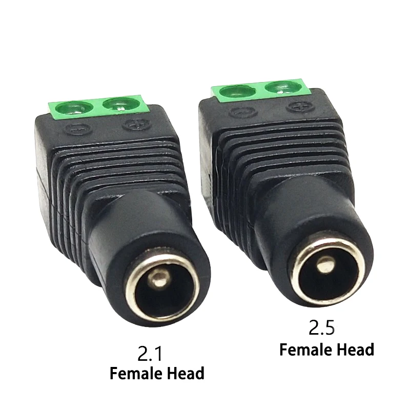 100pcs Solder-Free 5.5mm DC Power Connector Kit, 2.1/2.5mm Plug & Jack for CCTV, Router, LED Strip Light Factory Wholesale