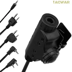U94 PTT V2 Model U174 Cable Plug for Hunting Airsoft Headset, PTT Adapter for Walkie Talkie Motorola Kenwood Baofeng Radio