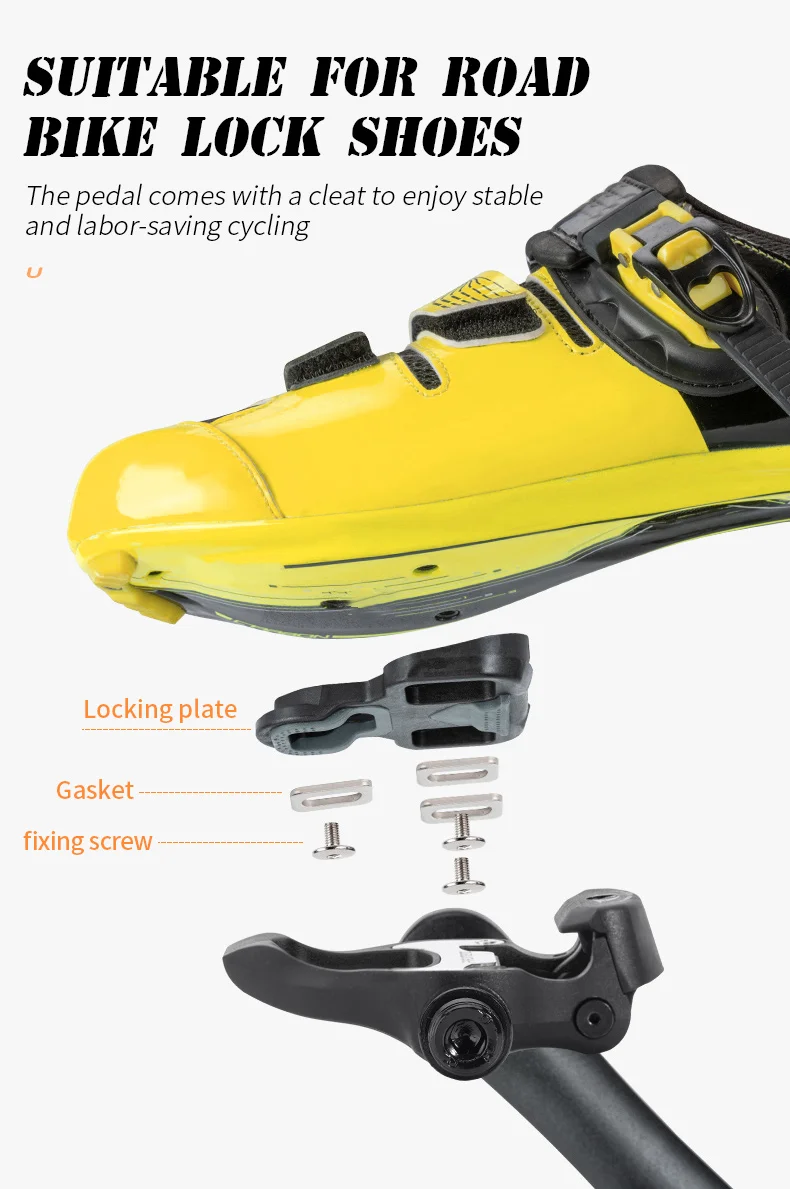 US Warehouse Rennrad Klickpedale Rennschuhe Clip-On-Pedale mit abgedichteten Lagern für Shimano- und KEO-Systeme – Detail 16