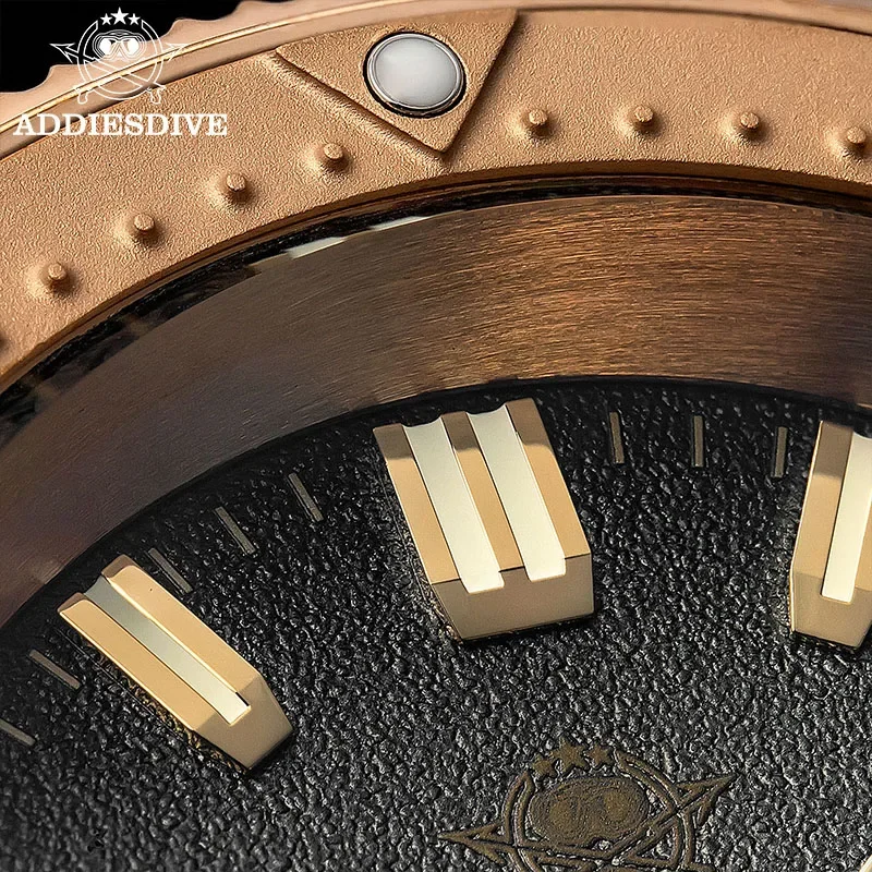 ADDIESDIVE CUSN8 caja de bronce reloj mecánico automático AD2097 relojes masculinos relojes luminosos de cristal de zafiro resistente al agua