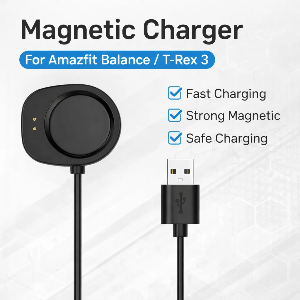 

Адаптер для зарядки умных часов, магнитная зарядная док-станция, конвертер для Amazfit Balance A2286/T-Rex 3 A2322 (без кабеля)