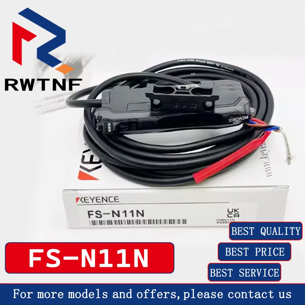 ยี่ห้อใหม่ของแท้ FS-N11N KEYENCE สายเคเบิล NPN ดิจิตอลเครื่องขยายสัญญาณไฟเบอร์ออปติกเซนเซอร์